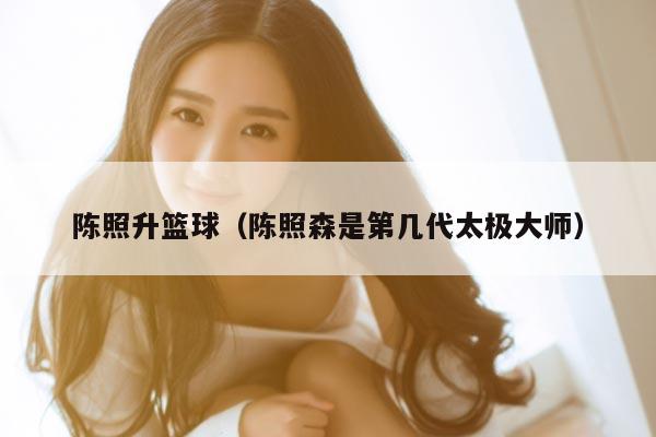 陈照升篮球（陈照森是第几代太极大师）